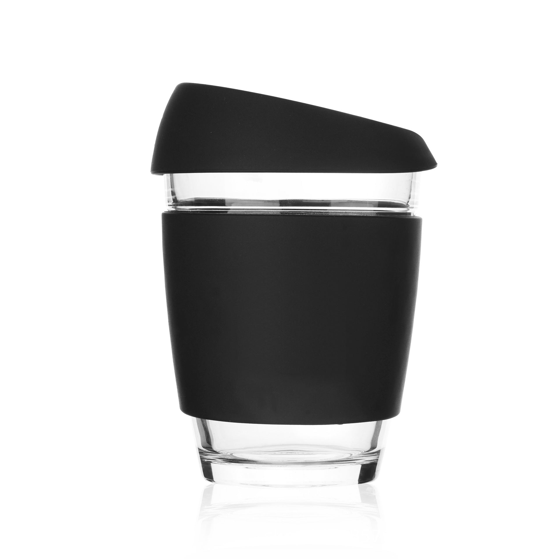 340ml Glass Cup With Silicone Lid