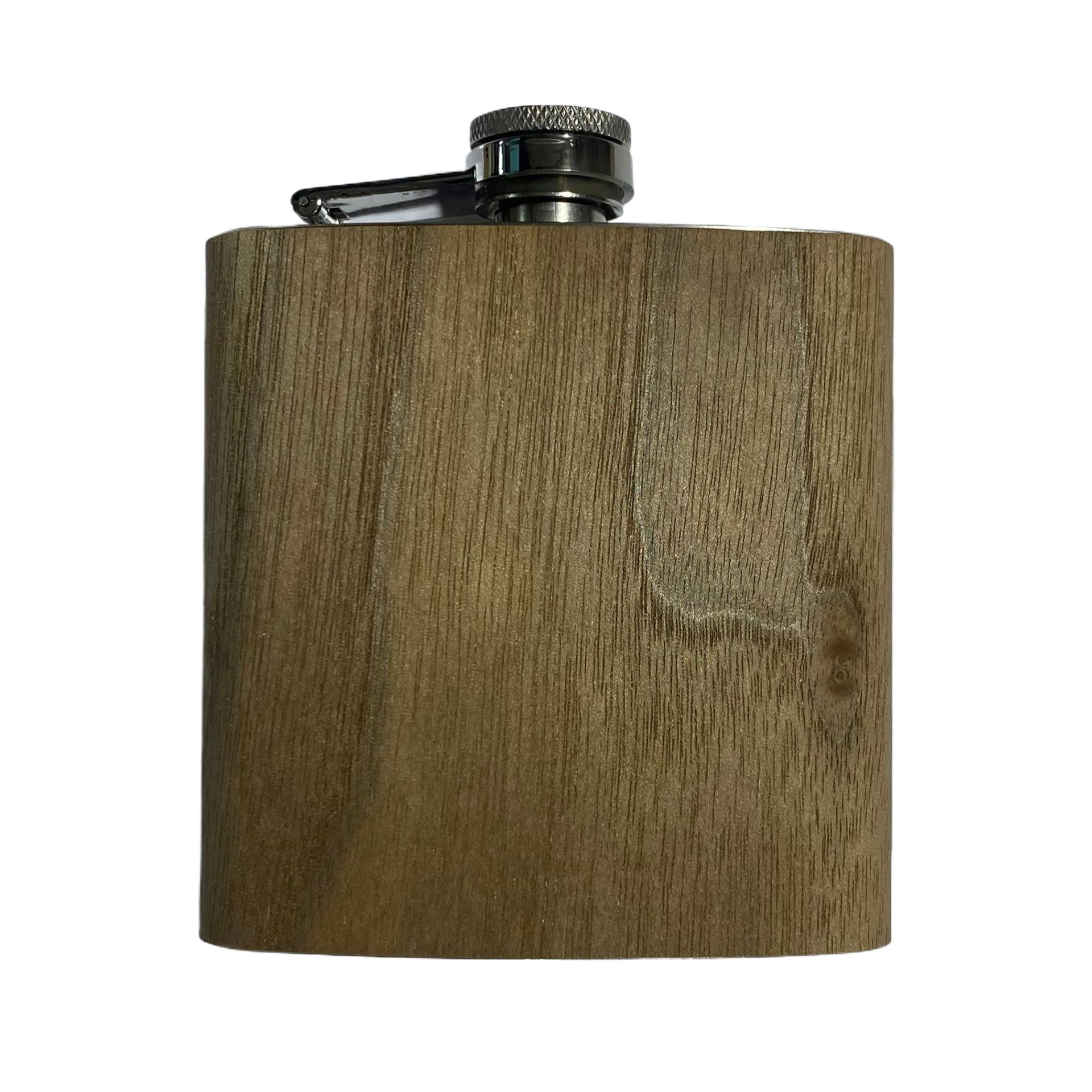 180ml Wooden Hip Flask