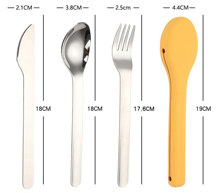 3pcs Outdoor Cutlery Set With Silicon.