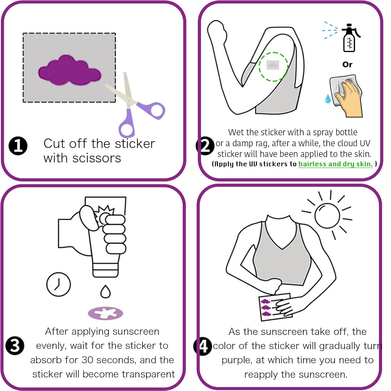 Uv Sticker For Sunscreen Reapply Reminder