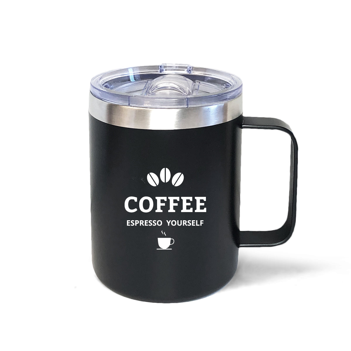 DOUBLE WALL STAINLESS STEEL MUG WITH HANDLE