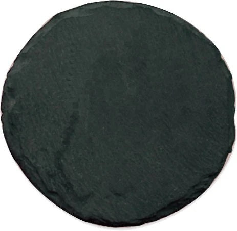 Round Slate Coaster (single Pack) In Synthetic Burlap Pouch