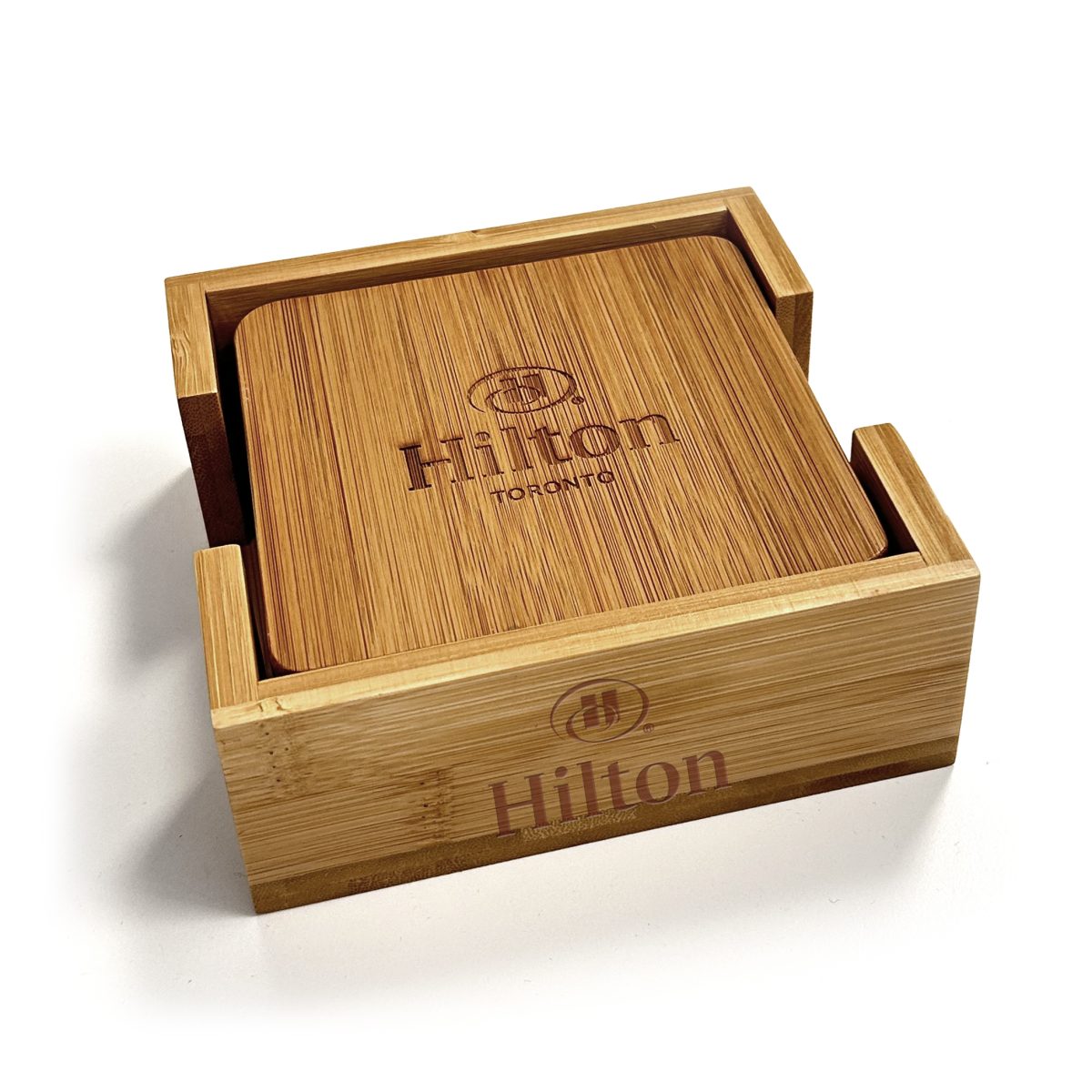 Bamboo Coasters And Gift Box Set