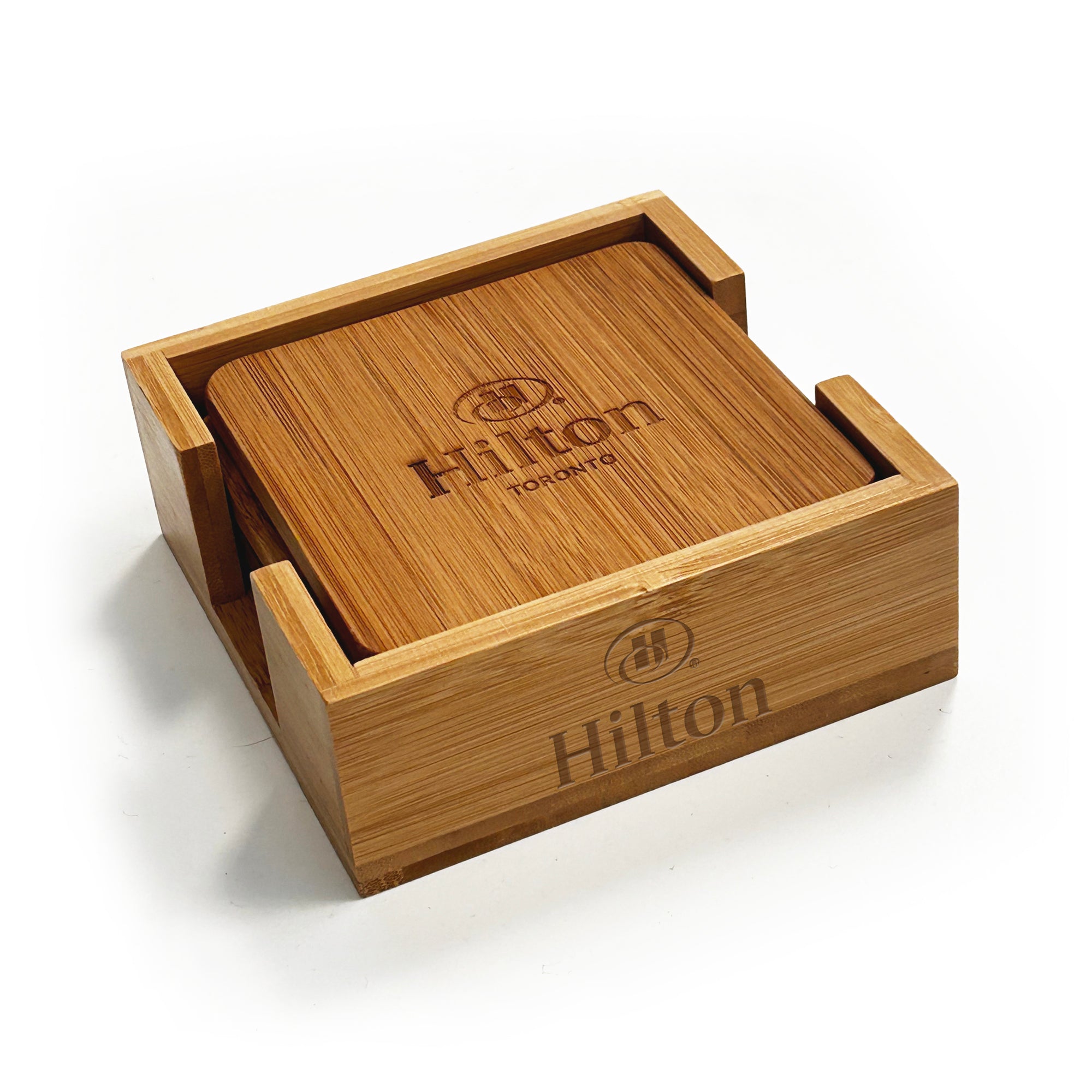 Bamboo Coasters And Gift Box Set