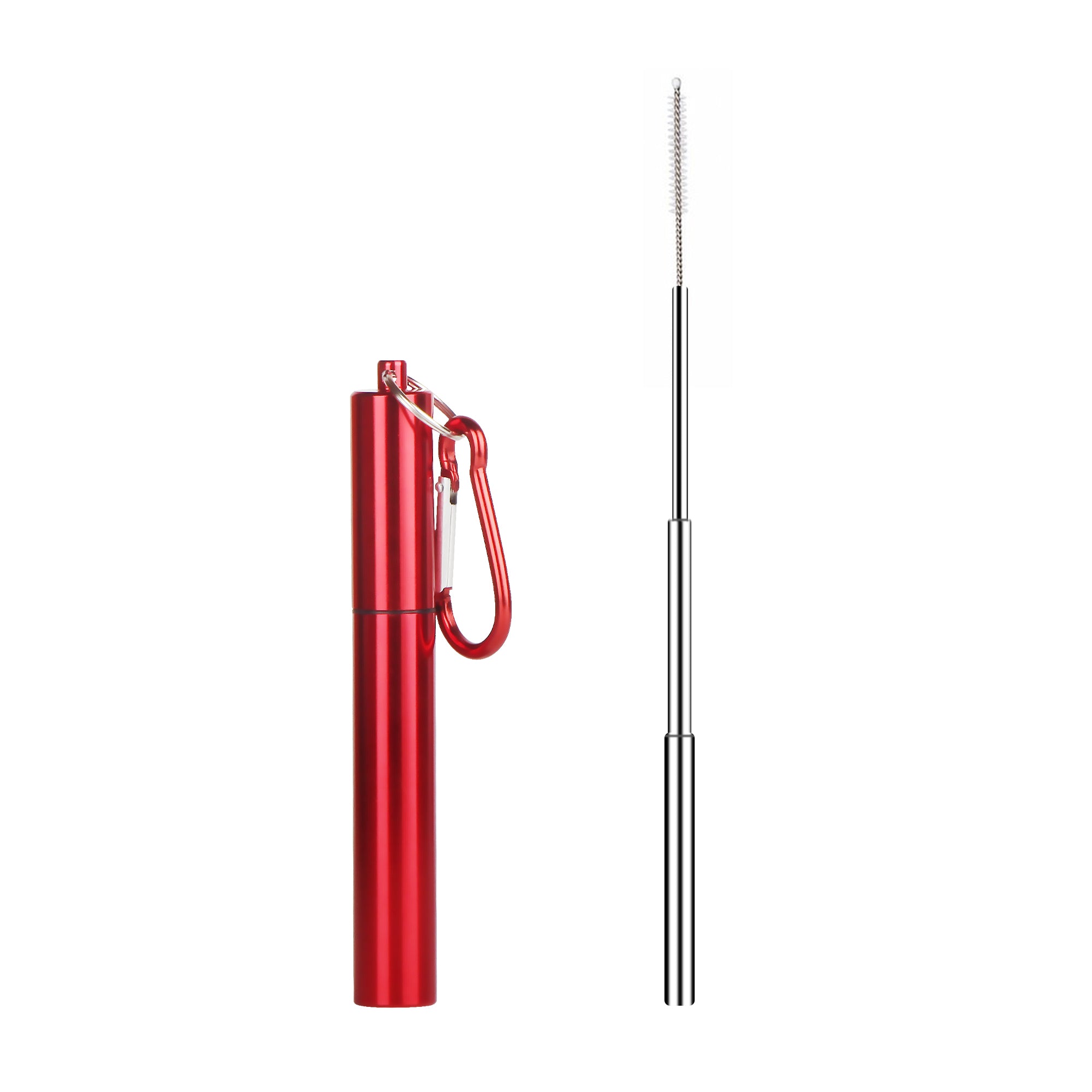 Collapsible Straw/brush Set In Aluminum Case