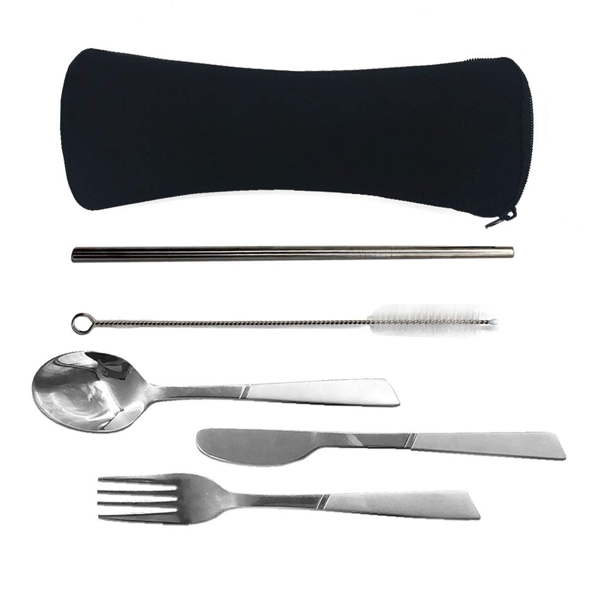 Stainless Steel Cutlery And Straw Set