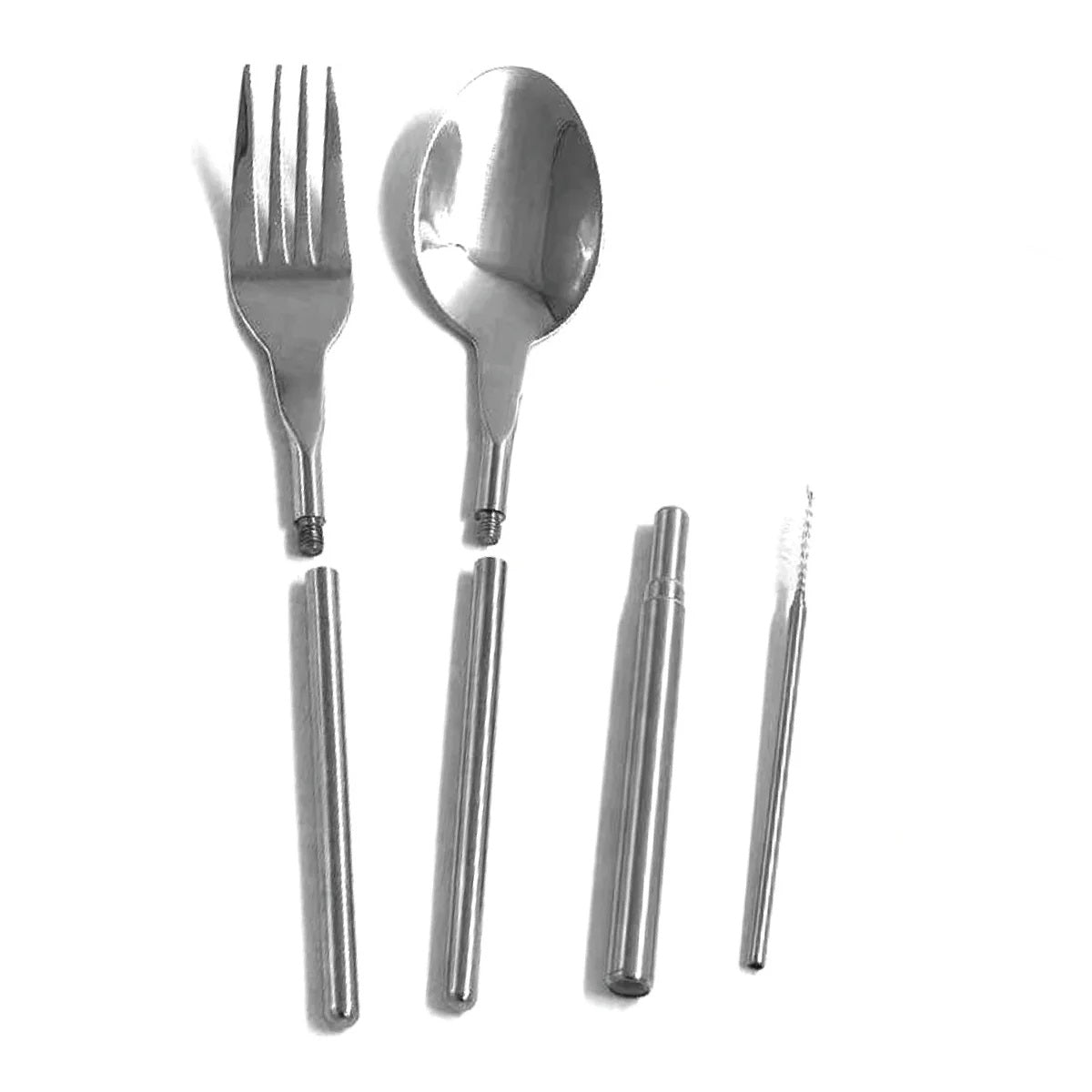 Collapsible Utensils With Straw/brush Set