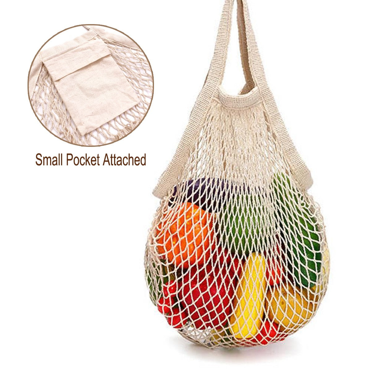 FOLDABLE COTTON MESH SHOPPING BAG