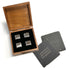 COMBO19 SLATE COASTER AND ICE CUBE IN WOODEN BOX