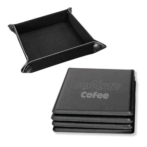 LEATHER-LIKE COASTER SET