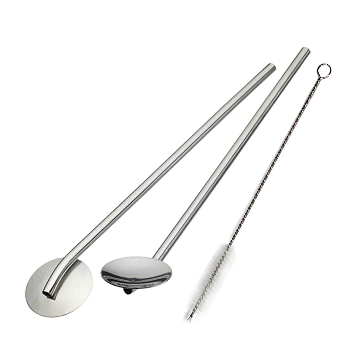 Stainless Steel Cocktail Spoon Straw Set